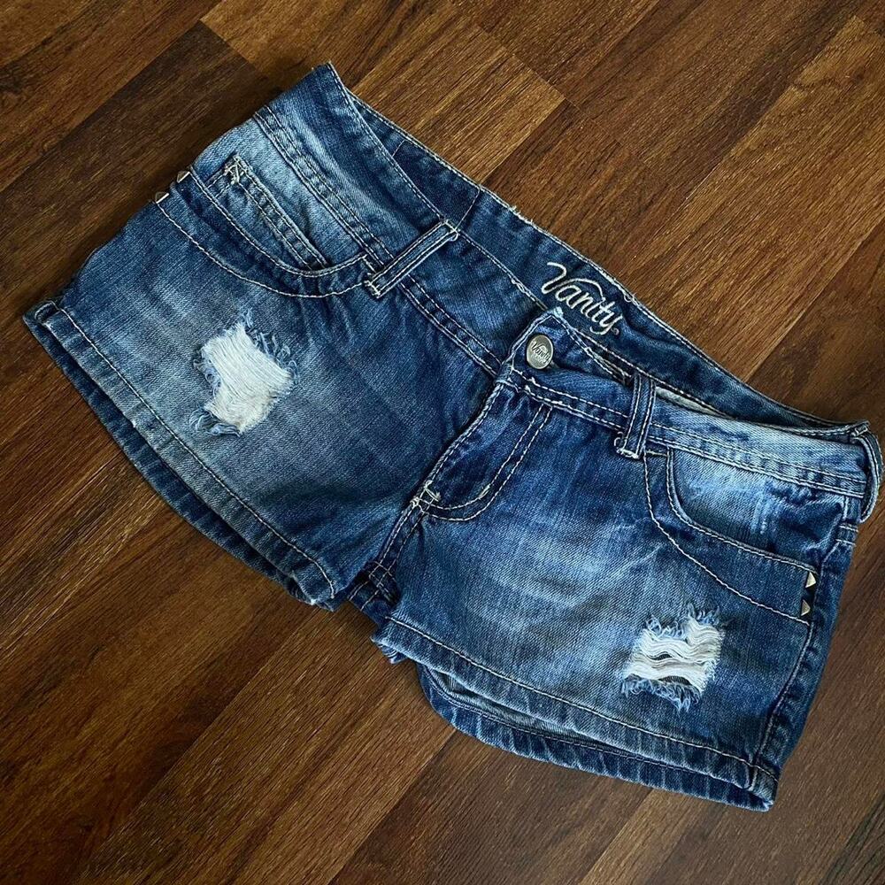 Y2k low rise studded shorts